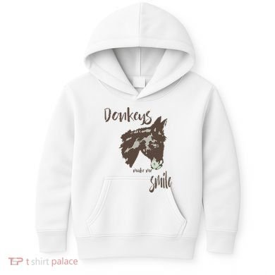 Donkeys Make Me Smile Cute Donkey Kids Hoodie