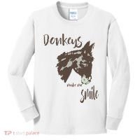 Donkeys Make Me Smile Cute Donkey Kids Long Sleeve Shirt thumb 0