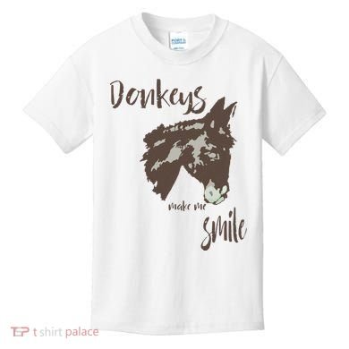 Donkeys Make Me Smile Cute Donkey Kids T-Shirt