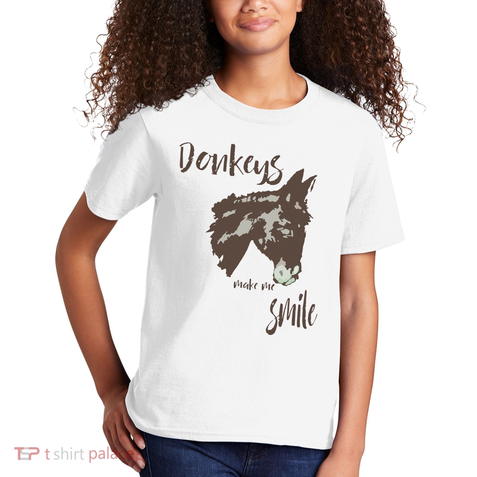 Donkeys Make Me Smile Cute Donkey Kids T-Shirt