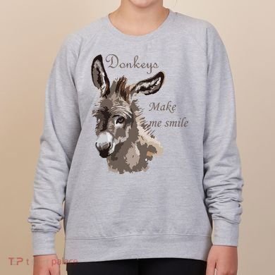 Donkeys Make Me Smile Cute Miniature DonkeyTail Lovers Women's Sweatshirt