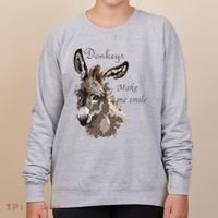 Donkeys Make Me Smile Cute Miniature DonkeyTail Lovers Women's Sweatshirt thumb 0