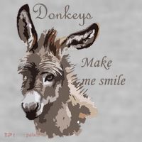 Donkeys Make Me Smile Cute Miniature DonkeyTail Lovers Ladies PosiCharge Tri-Blend Wicking Tank thumb 2