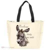 Donkeys Make Me Smile Cute Miniature DonkeyTail Lovers Tote Bag thumb 0