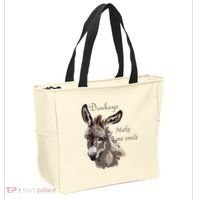 Donkeys Make Me Smile Cute Miniature DonkeyTail Lovers Tote Bag thumb 2