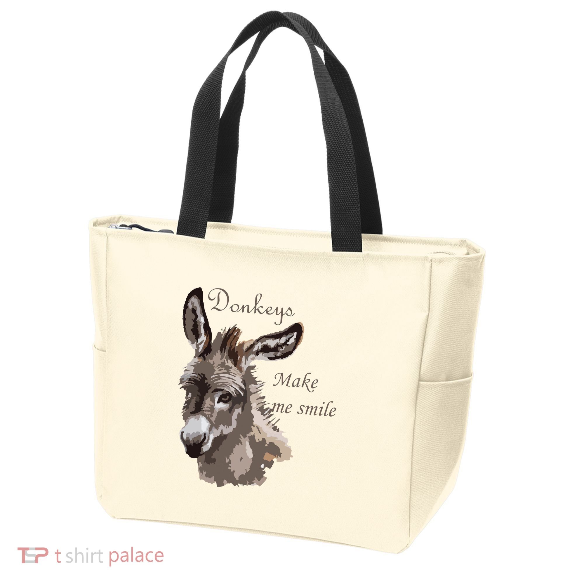 Donkeys Make Me Smile Cute Miniature DonkeyTail Lovers Tote Bag