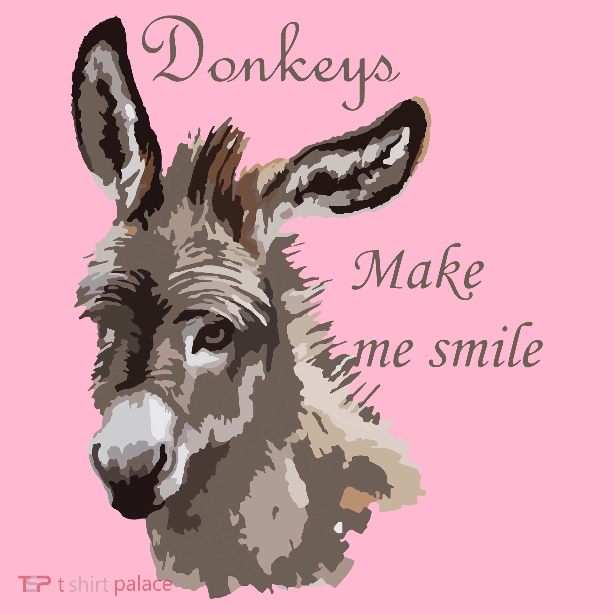 Donkeys Make Me Smile Cute Miniature DonkeyTail Lovers Coaster