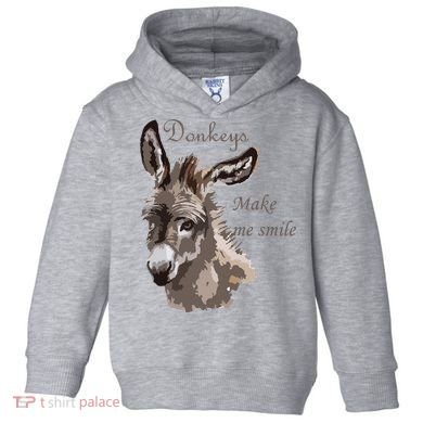 Donkeys Make Me Smile Cute Miniature DonkeyTail Lovers Toddler Hoodie