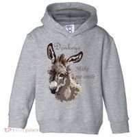 Donkeys Make Me Smile Cute Miniature DonkeyTail Lovers Toddler Hoodie thumb 0