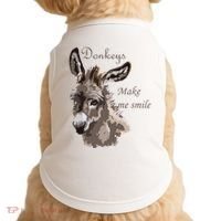 Donkeys Make Me Smile Cute Miniature DonkeyTail Lovers Doggie Tank thumb 0