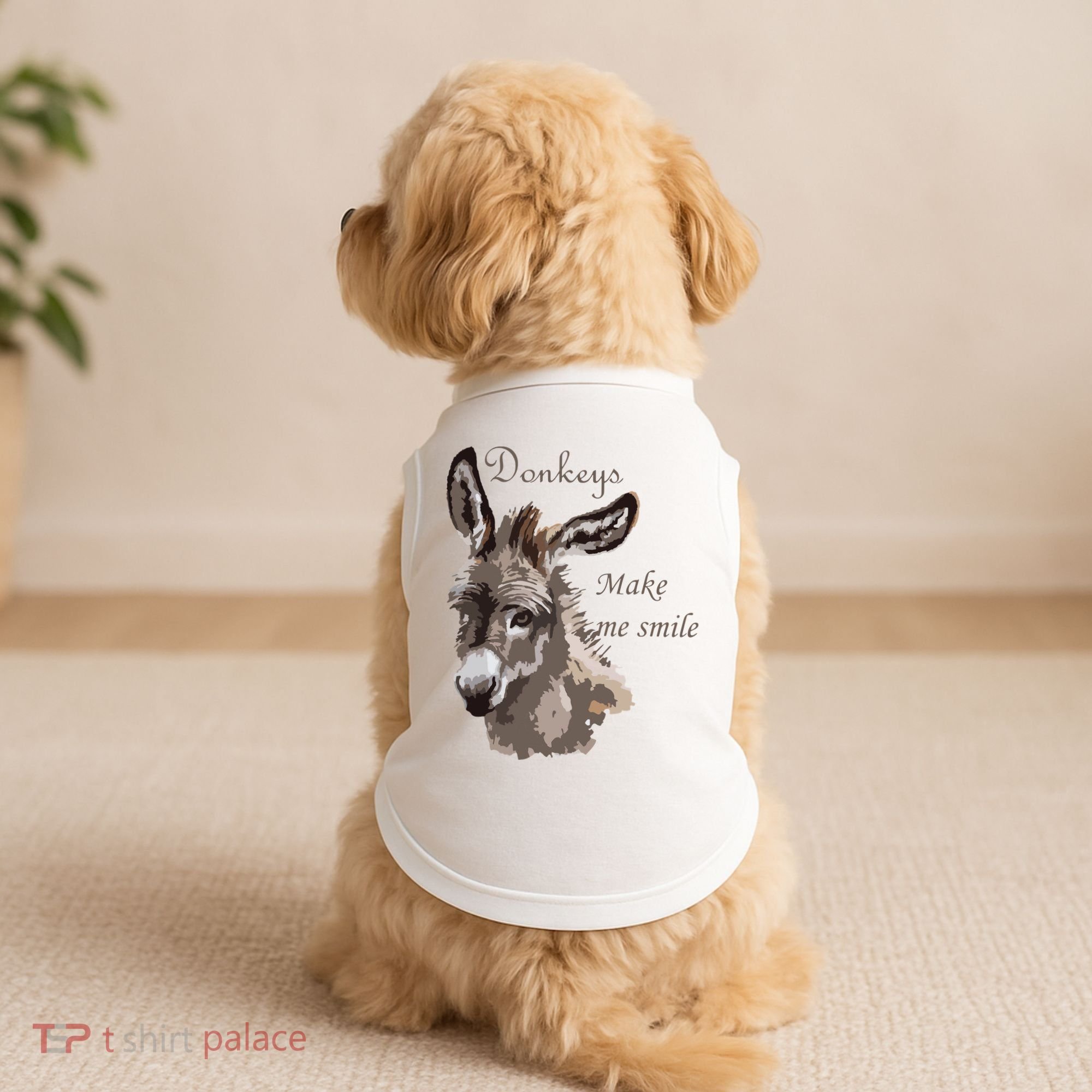 Donkeys Make Me Smile Cute Miniature DonkeyTail Lovers Doggie Tank