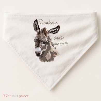 Donkeys Make Me Smile Cute Miniature DonkeyTail Lovers USA-Made Doggie Bandana