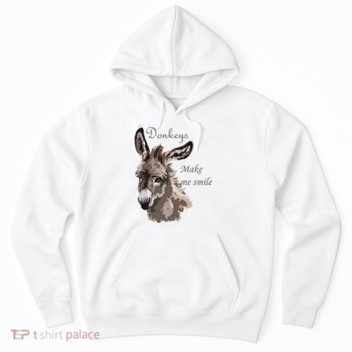 Donkeys Make Me Smile Cute Miniature DonkeyTail Lovers Hoodie