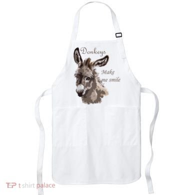 Donkeys Make Me Smile Cute Miniature DonkeyTail Lovers Apron