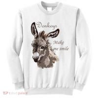 Donkeys Make Me Smile Cute Miniature DonkeyTail Lovers Sweatshirt thumb 0