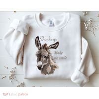 Donkeys Make Me Smile Cute Miniature DonkeyTail Lovers Sweatshirt thumb 2