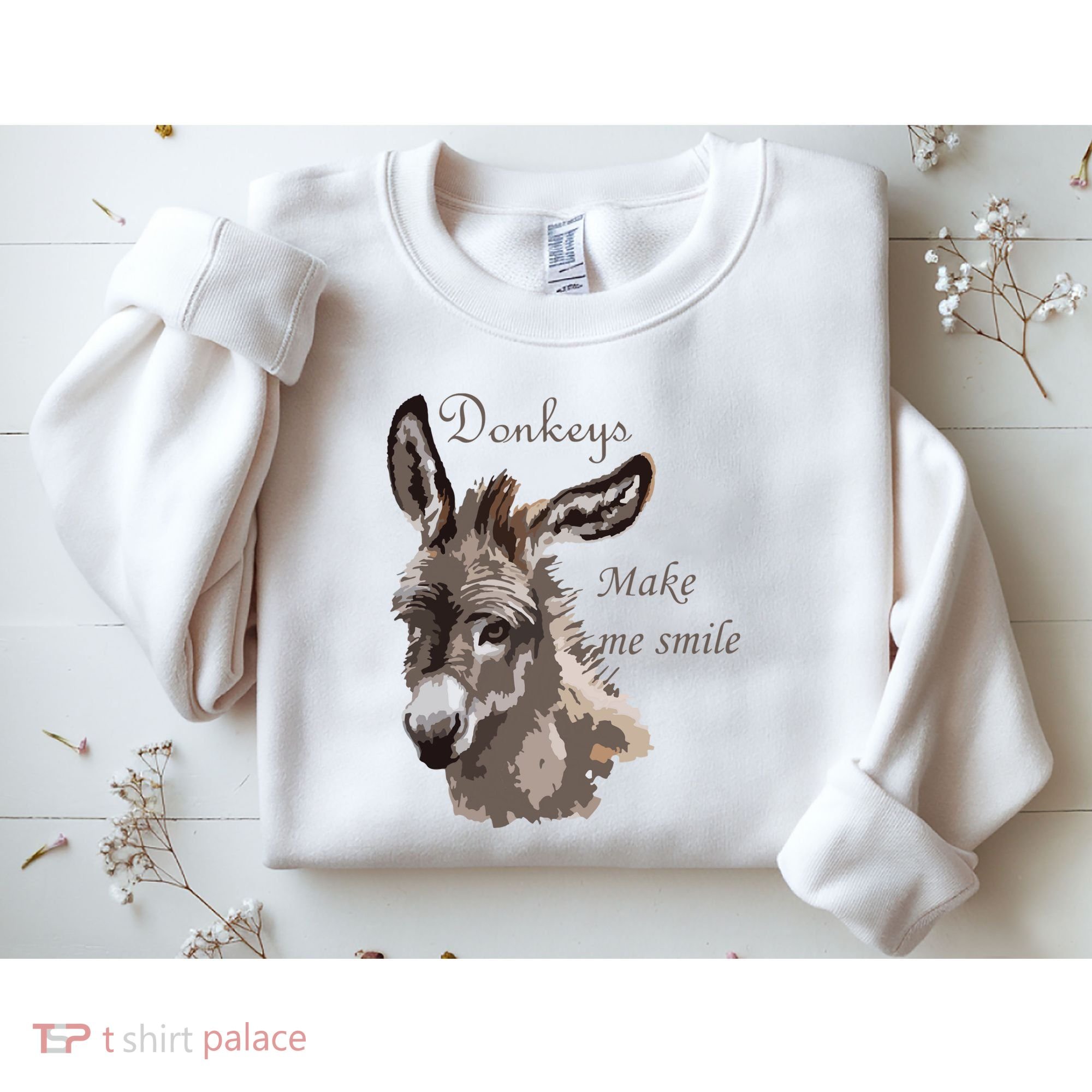 Donkeys Make Me Smile Cute Miniature DonkeyTail Lovers Sweatshirt