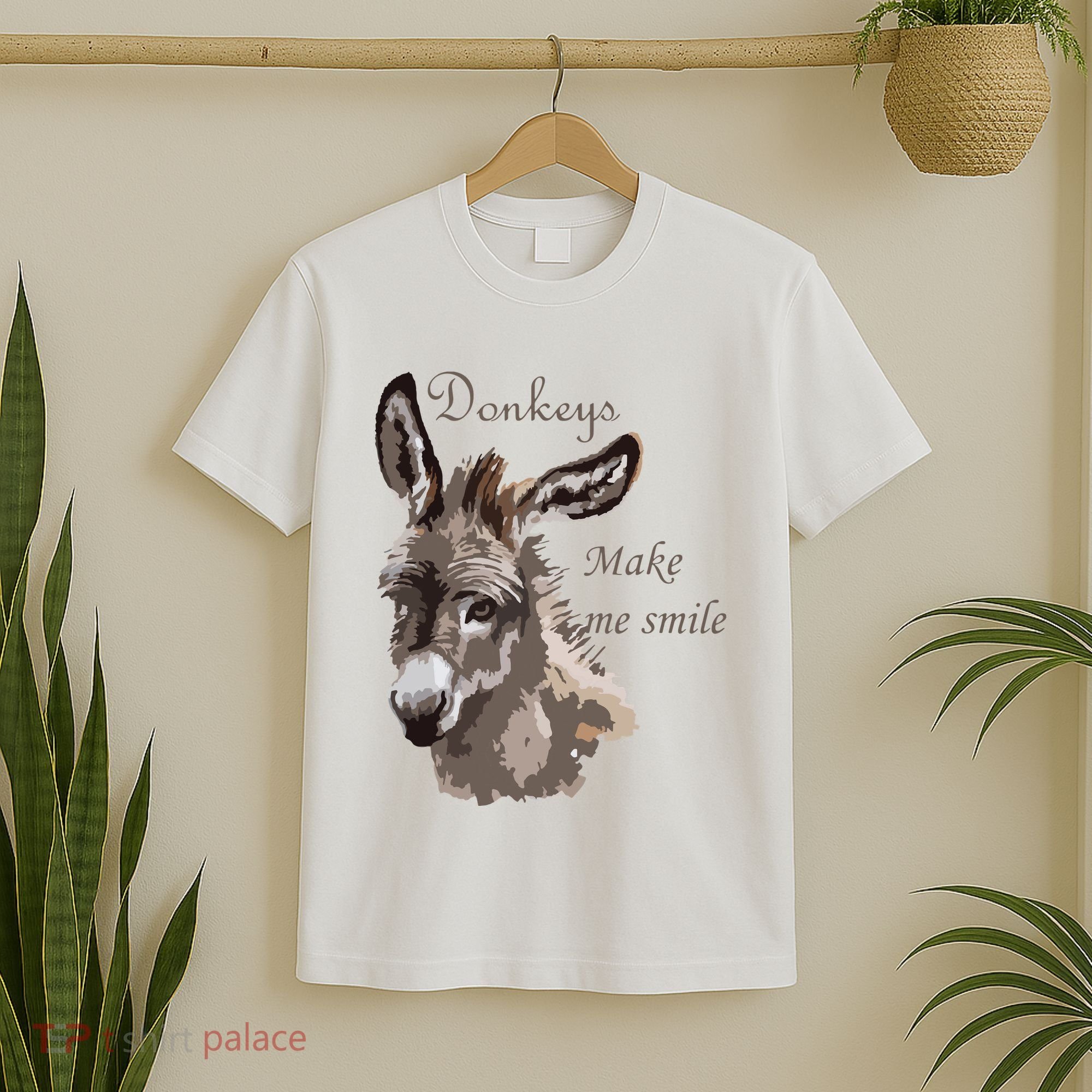 Donkeys Make Me Smile Cute Miniature DonkeyTail Lovers T-Shirt
