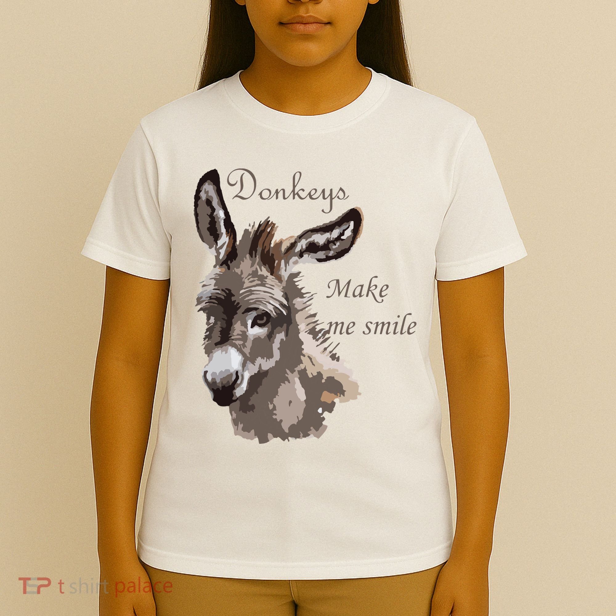Donkeys Make Me Smile Cute Miniature DonkeyTail Lovers T-Shirt