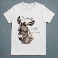 Donkeys Make Me Smile Cute Miniature DonkeyTail Lovers T-Shirt thumb 5