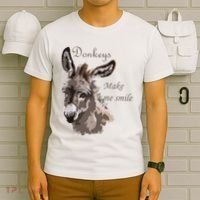 Donkeys Make Me Smile Cute Miniature DonkeyTail Lovers T-Shirt thumb 6