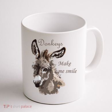 Donkeys Make Me Smile Cute Miniature DonkeyTail Lovers Coffee Mug back