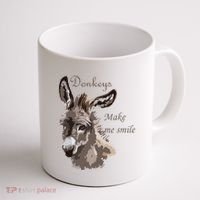 Donkeys Make Me Smile Cute Miniature DonkeyTail Lovers Coffee Mug thumb 1