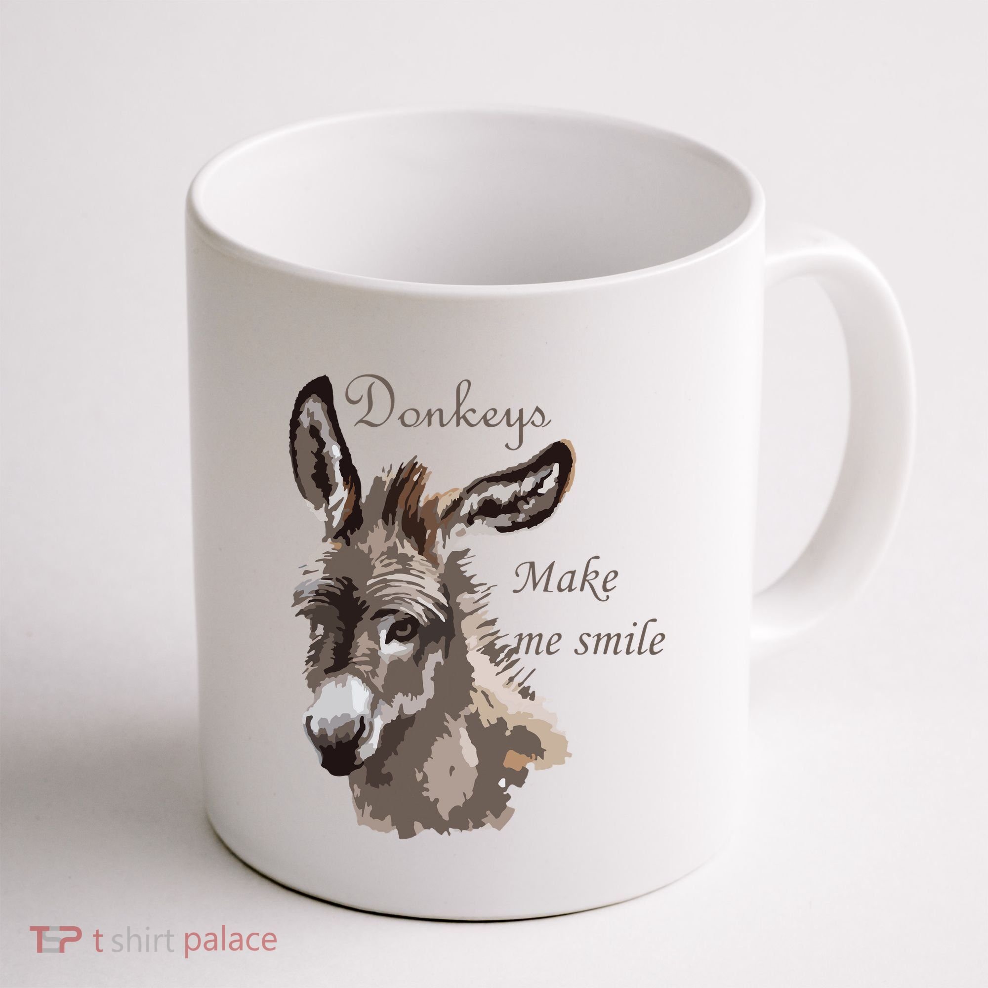 Donkeys Make Me Smile Cute Miniature DonkeyTail Lovers Coffee Mug