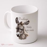 Donkeys Make Me Smile Cute Miniature DonkeyTail Lovers Coffee Mug thumb 0
