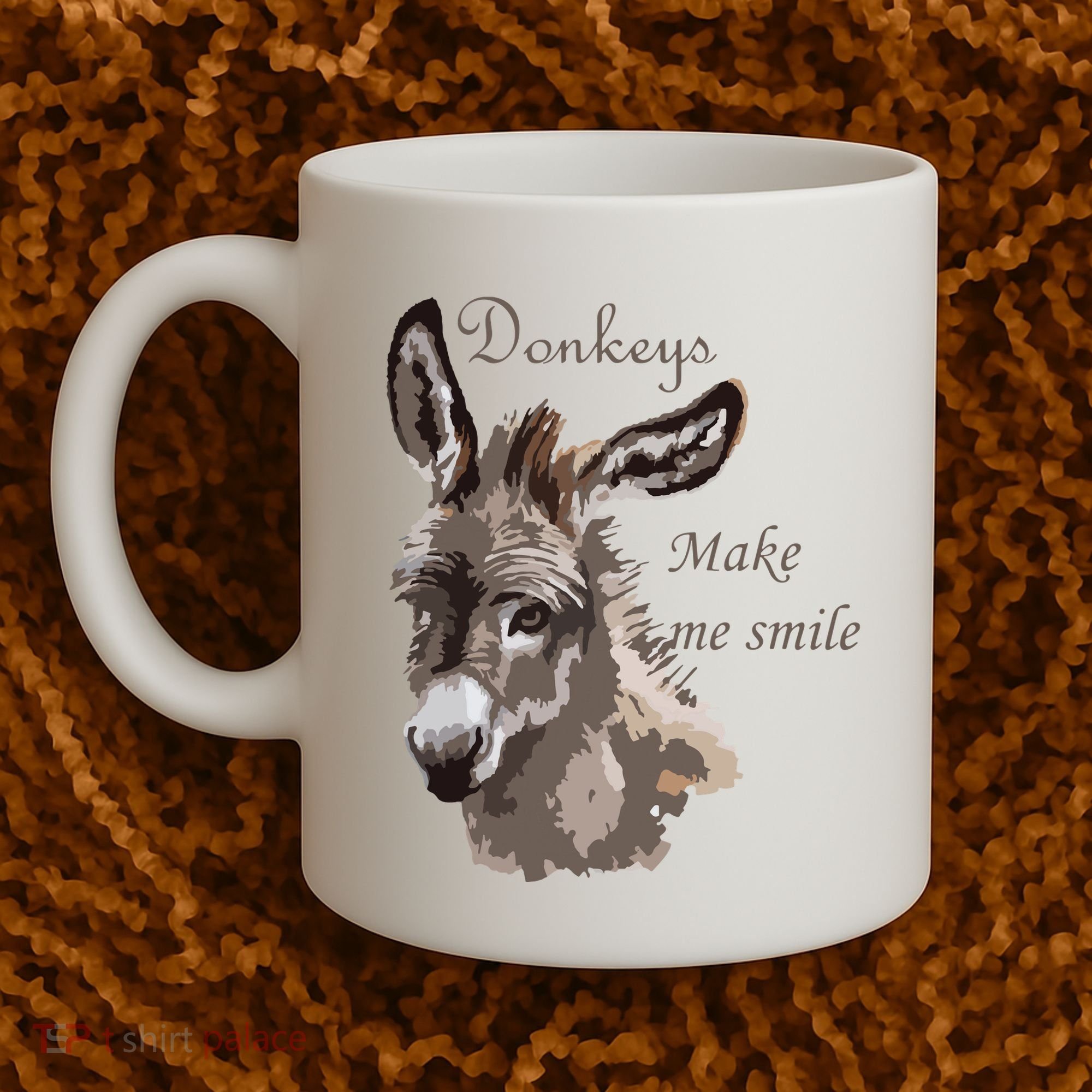 Donkeys Make Me Smile Cute Miniature DonkeyTail Lovers Coffee Mug