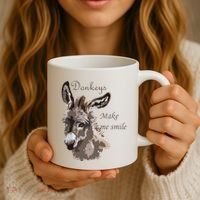 Donkeys Make Me Smile Cute Miniature DonkeyTail Lovers Coffee Mug thumb 3