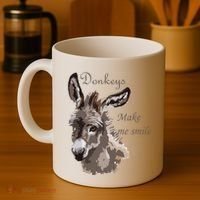 Donkeys Make Me Smile Cute Miniature DonkeyTail Lovers Coffee Mug thumb 4