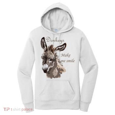 Donkeys Make Me Smile Cute Miniature DonkeyTail Lovers Women's Hoodie