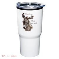 Donkeys Make Me Smile Cute Miniature DonkeyTail Lovers Tumbler thumb 0