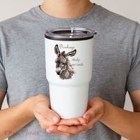 Donkeys Make Me Smile Cute Miniature DonkeyTail Lovers Tumbler thumb 2