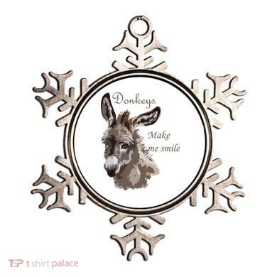 Donkeys Make Me Smile Cute Miniature DonkeyTail Lovers Ornament
