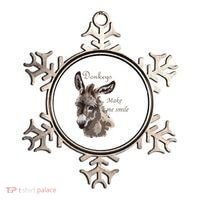 Donkeys Make Me Smile Cute Miniature DonkeyTail Lovers Ornament thumb 0