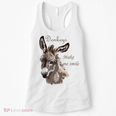 Donkeys Make Me Smile Cute Miniature DonkeyTail Lovers Women's Tank Top