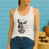 Donkeys Make Me Smile Cute Miniature DonkeyTail Lovers Women's Tank Top thumb 2