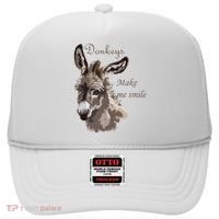 Donkeys Make Me Smile Cute Miniature DonkeyTail Lovers Hat thumb 0