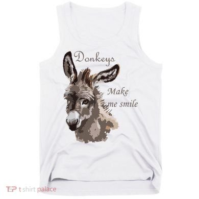Donkeys Make Me Smile Cute Miniature DonkeyTail Lovers Tank Top