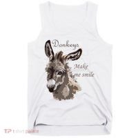 Donkeys Make Me Smile Cute Miniature DonkeyTail Lovers Tank Top thumb 0
