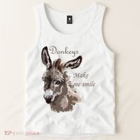 Donkeys Make Me Smile Cute Miniature DonkeyTail Lovers Tank Top thumb 2