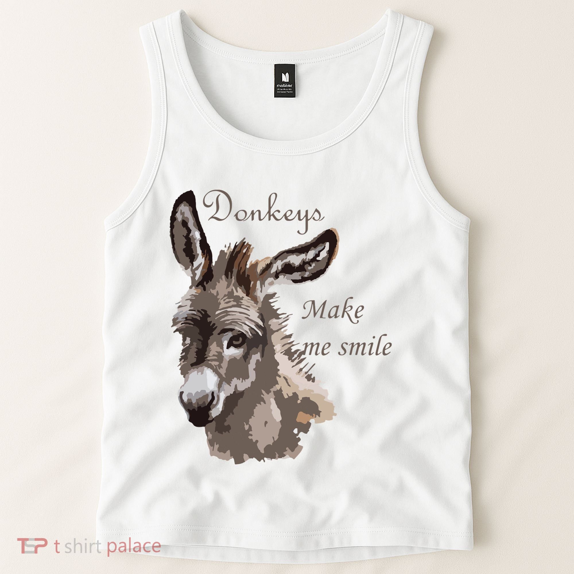 Donkeys Make Me Smile Cute Miniature DonkeyTail Lovers Tank Top