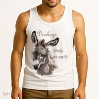 Donkeys Make Me Smile Cute Miniature DonkeyTail Lovers Tank Top thumb 3