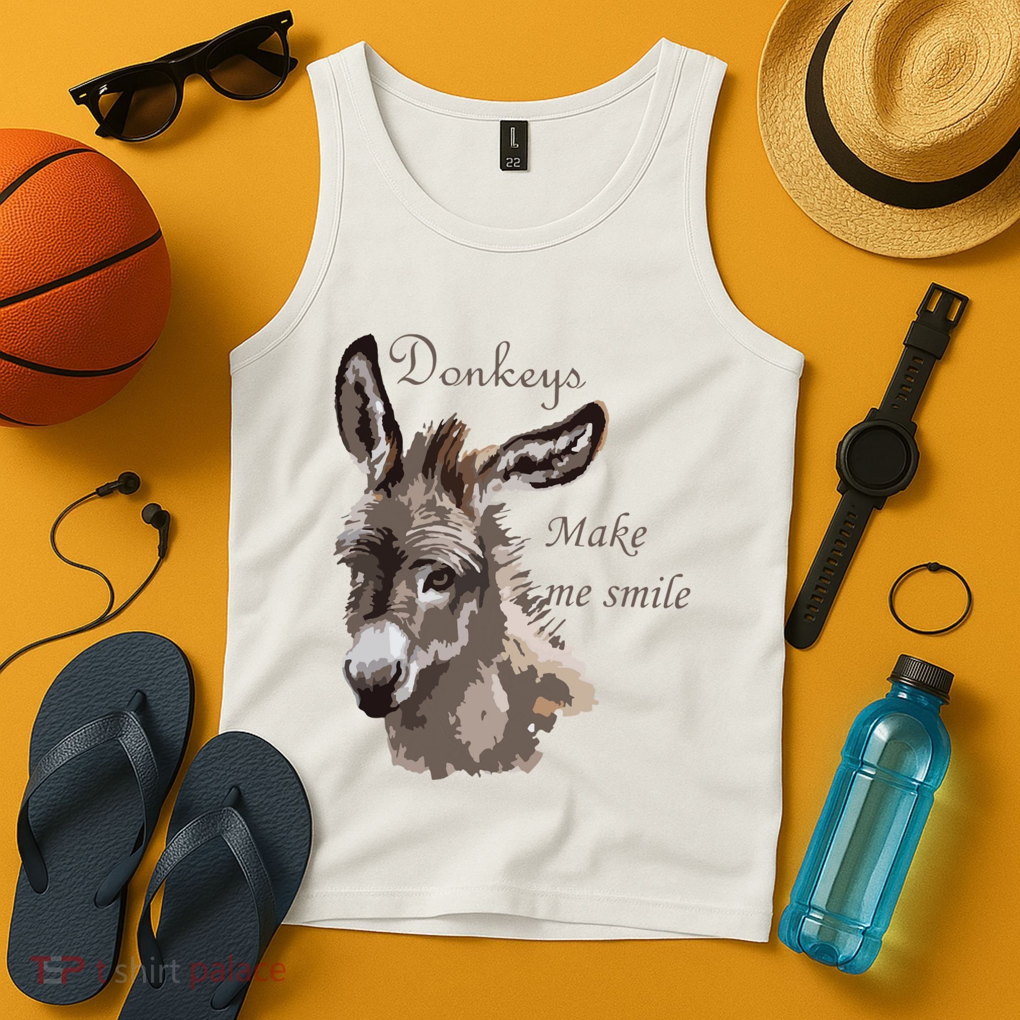 Donkeys Make Me Smile Cute Miniature DonkeyTail Lovers Tank Top