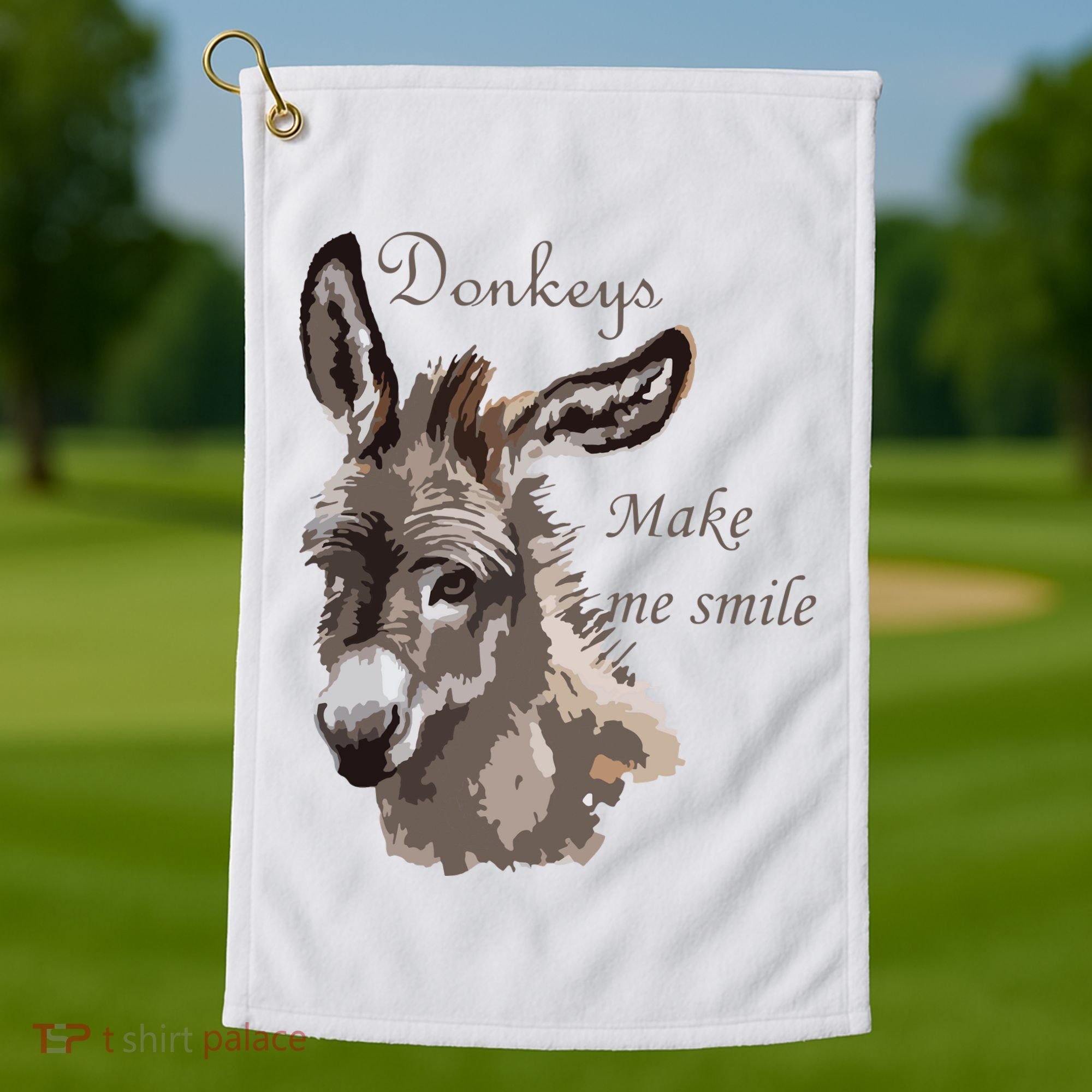 Donkeys Make Me Smile Cute Miniature DonkeyTail Lovers Golf Towel