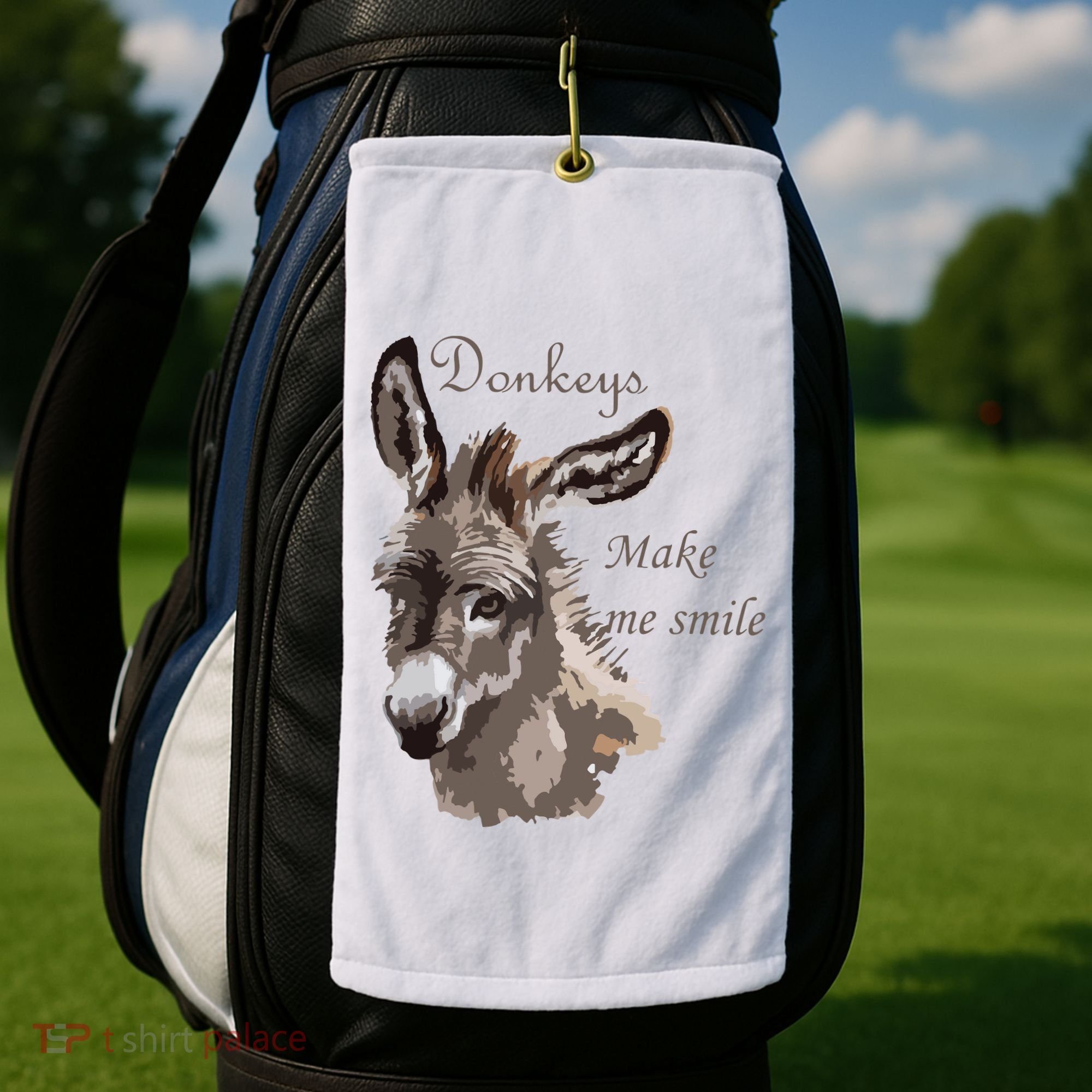 Donkeys Make Me Smile Cute Miniature DonkeyTail Lovers Golf Towel