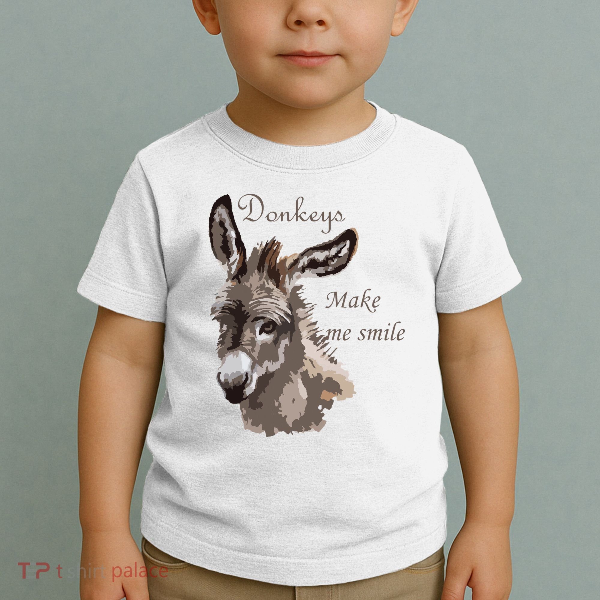Donkeys Make Me Smile Cute Miniature DonkeyTail Lovers Toddler T-Shirt