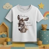 Donkeys Make Me Smile Cute Miniature DonkeyTail Lovers Toddler T-Shirt thumb 3